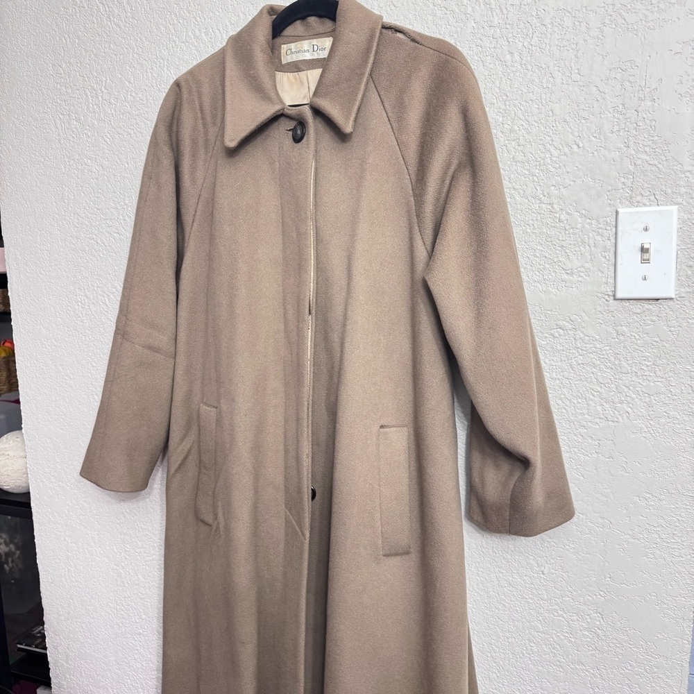 Vintage Christian Dior Tan Swing Pea Coat - Size Unknown - Picture 2 of 8